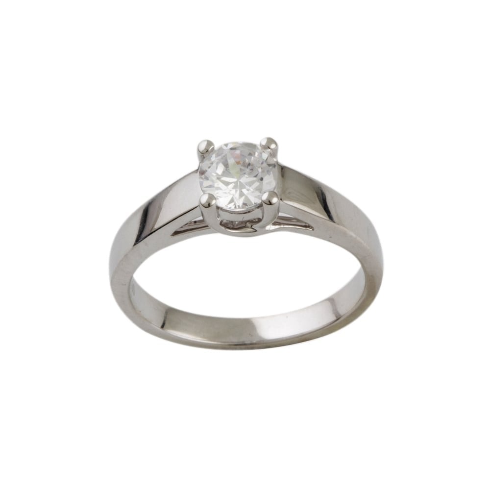 Heavy weight 9ct white gold diamond solitaire 0.33ct