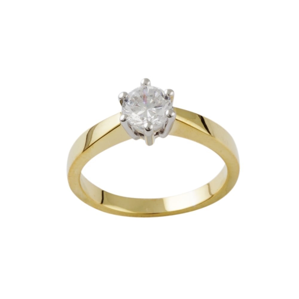 Heavy weight 9ct yellow gold diamond solitaire ring 0.33ct