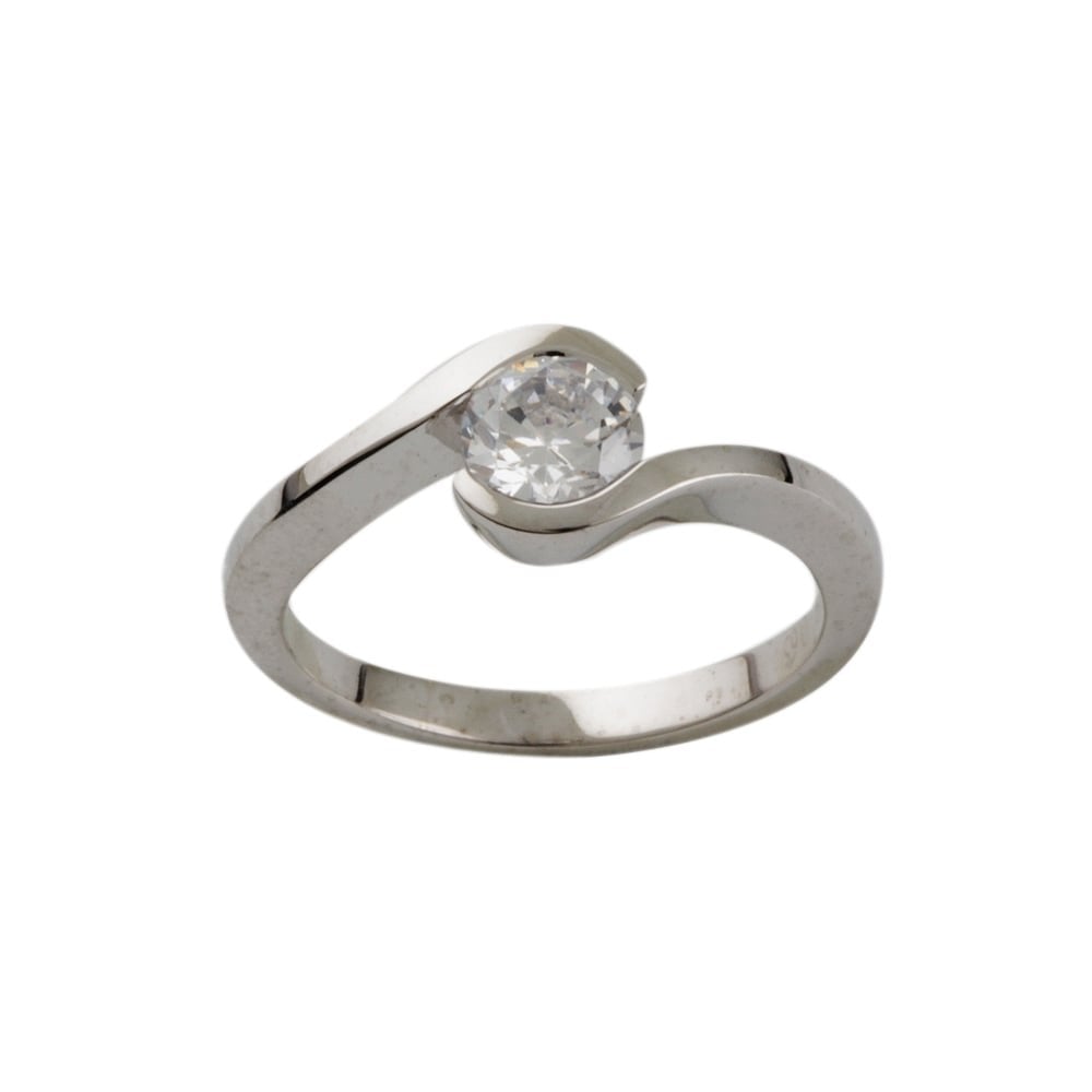 9ct white gold diamond solitaire ring 0.33ct