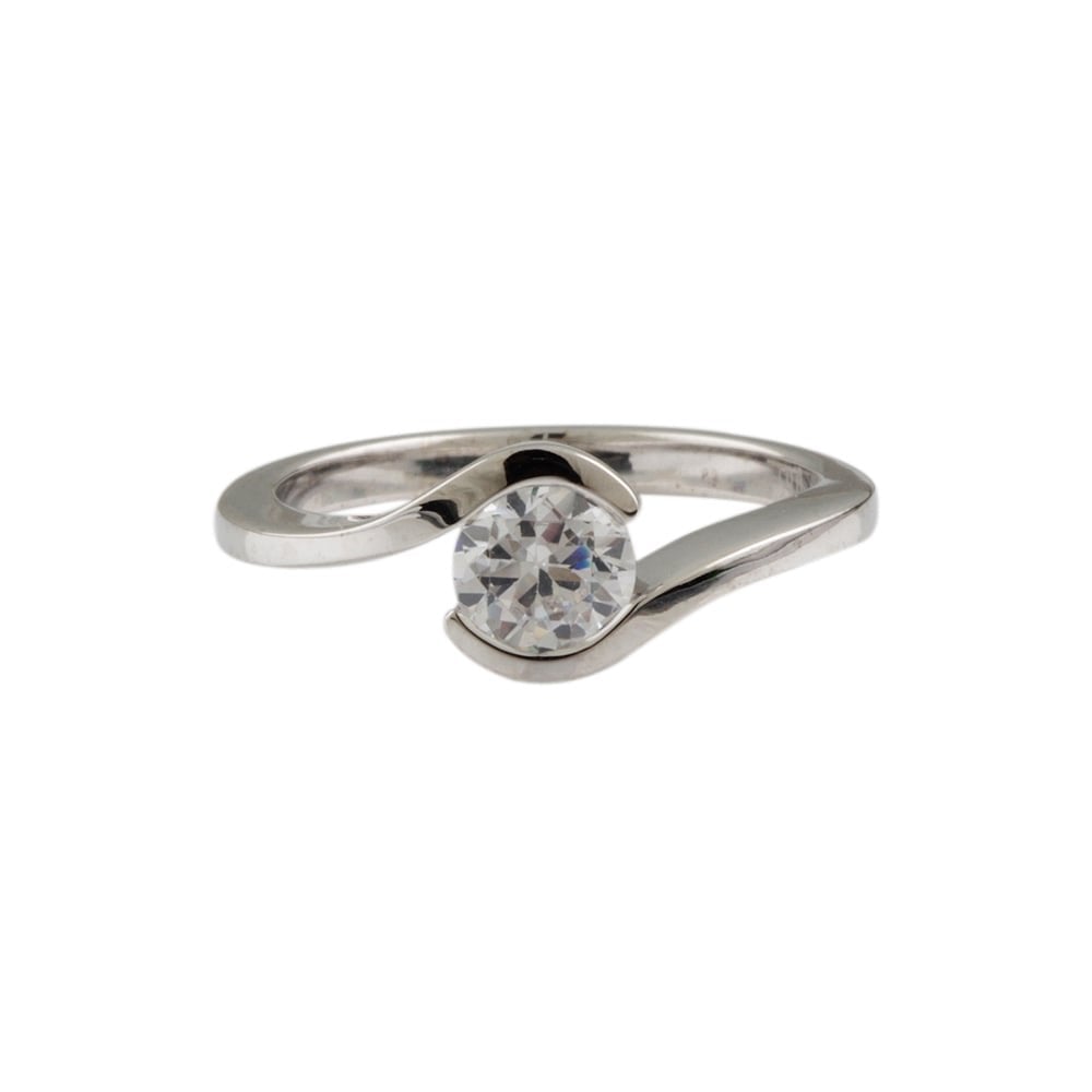 9ct white gold diamond solitaire ring 0.33ct