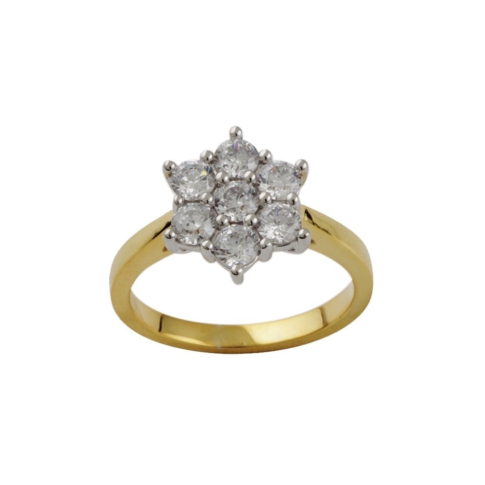9ct Yellow Gold Diamond Cluster Ring 0.70ct