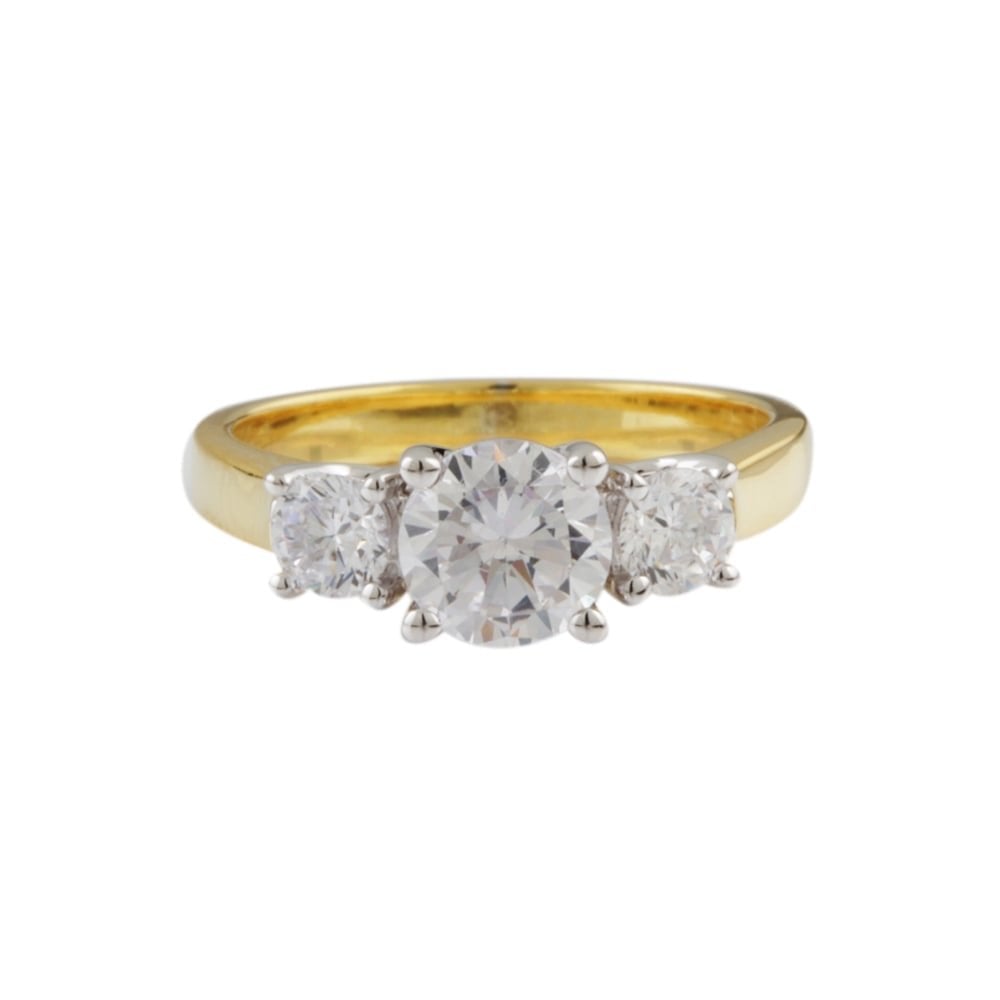 9ct Yellow Gold Three Stone Ring 0.50ct