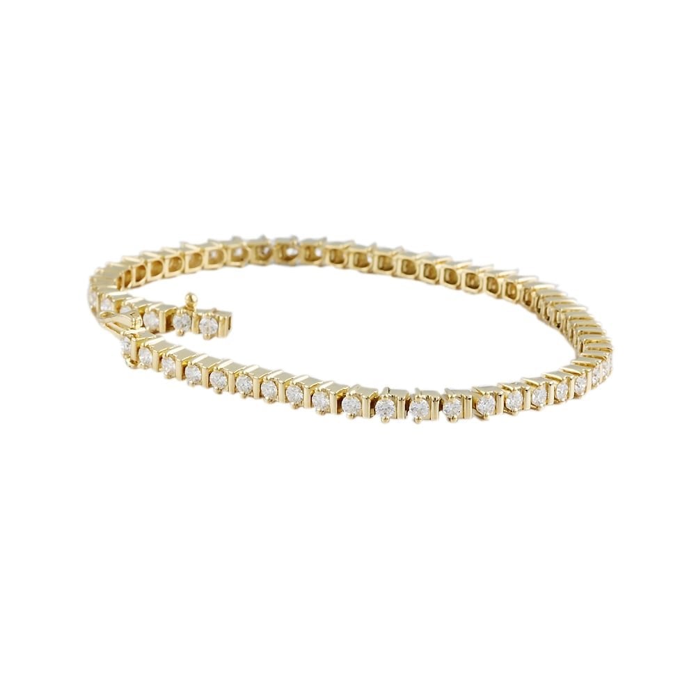 9ct Yellow Gold Diamond Tennis Bracelet 2.65ct