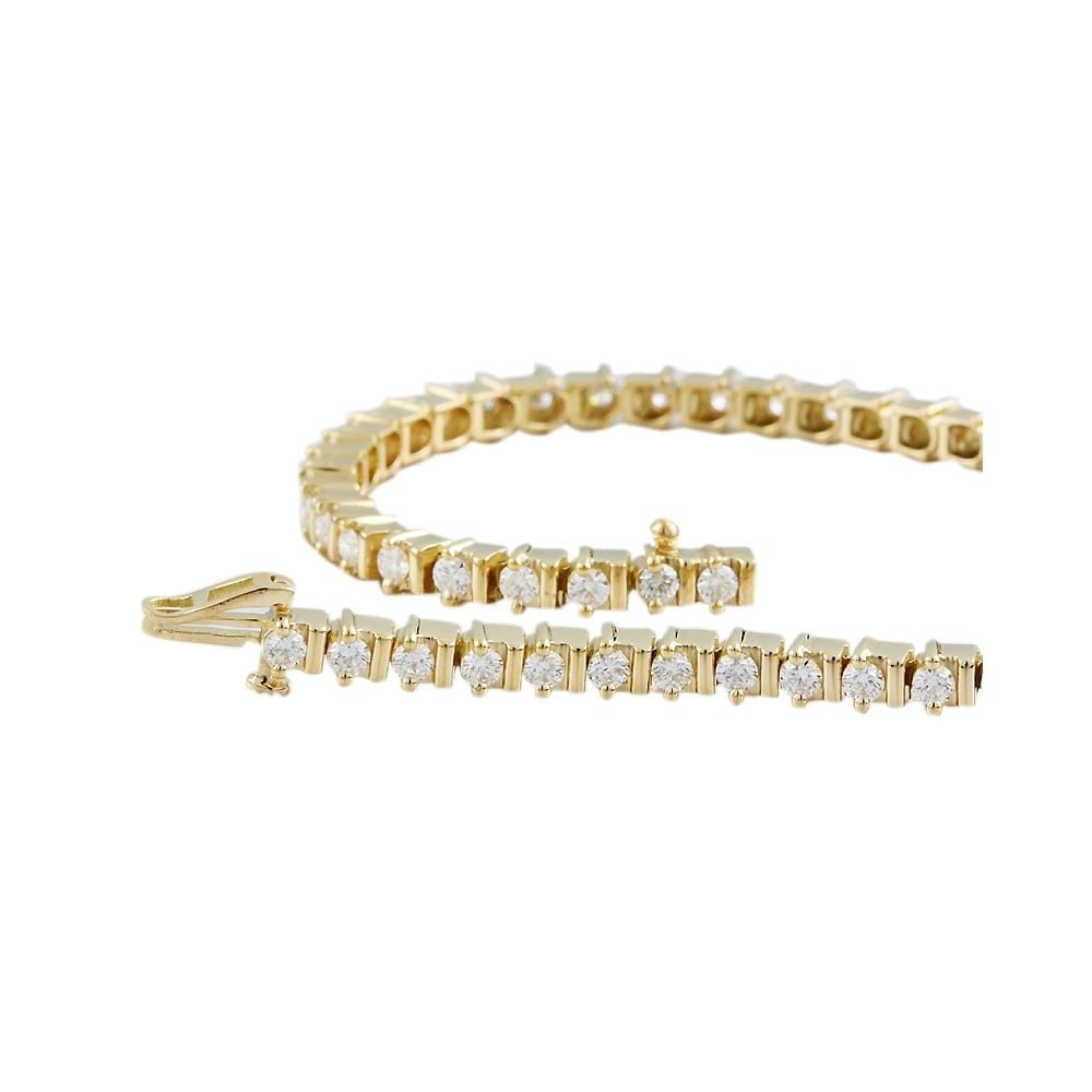 9ct Yellow Gold Diamond Tennis Bracelet 2.65ct