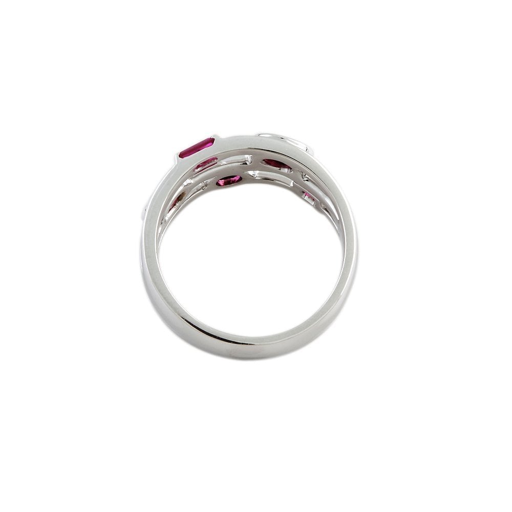 White Gold 1.18ct Multiple Shaped Ruby Set Bubble Ring
