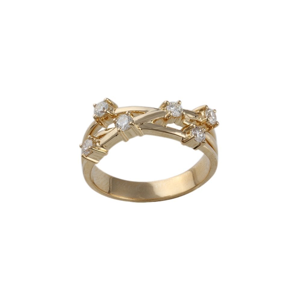 Yellow Gold Six Stone 0.45ct Round Brilliant Diamond Set Bubble Ring