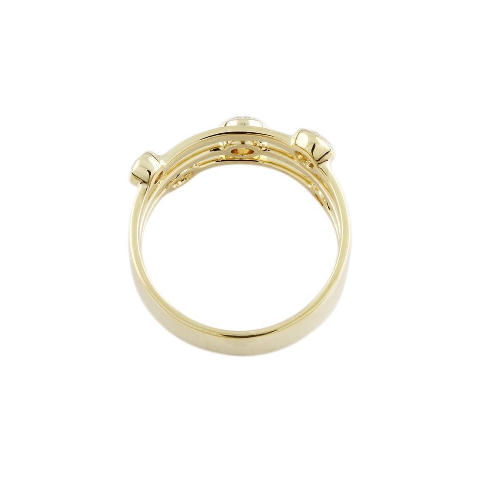 Yellow Gold Five Stone 0.87ct Round Diamond Set Bubble Ring