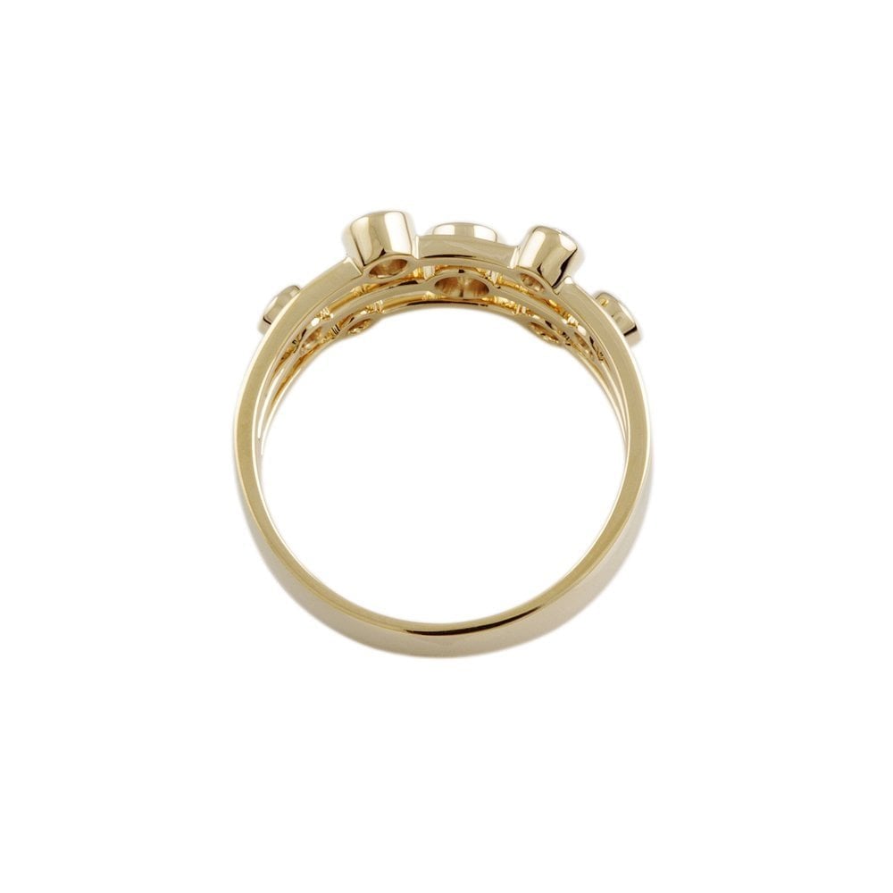 Yellow Gold Seven Stone 0.56ct Round Brilliant Cut Diamond Bubble Ring