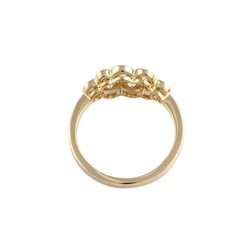 Yellow Gold Eight Stone 0.73ct Round Brilliant Cut Diamond Bubble Ring