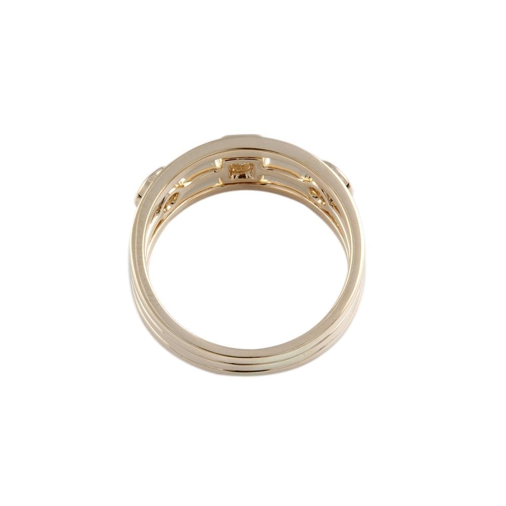 Yellow Gold Three Stone 0.50ct Multiple Shaped Diamond Bubble Ring