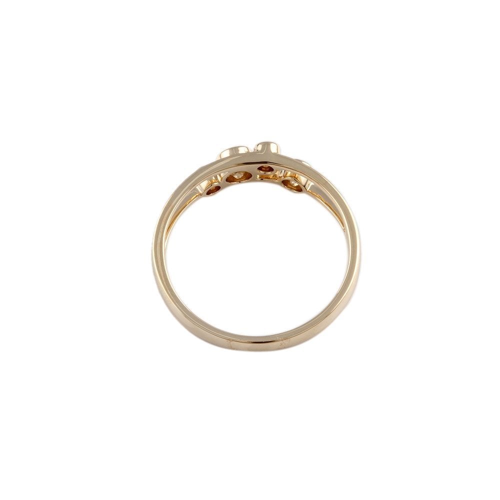 Yellow Gold Four 0.33ct Round Brilliant Cut Diamond Bubble Ring