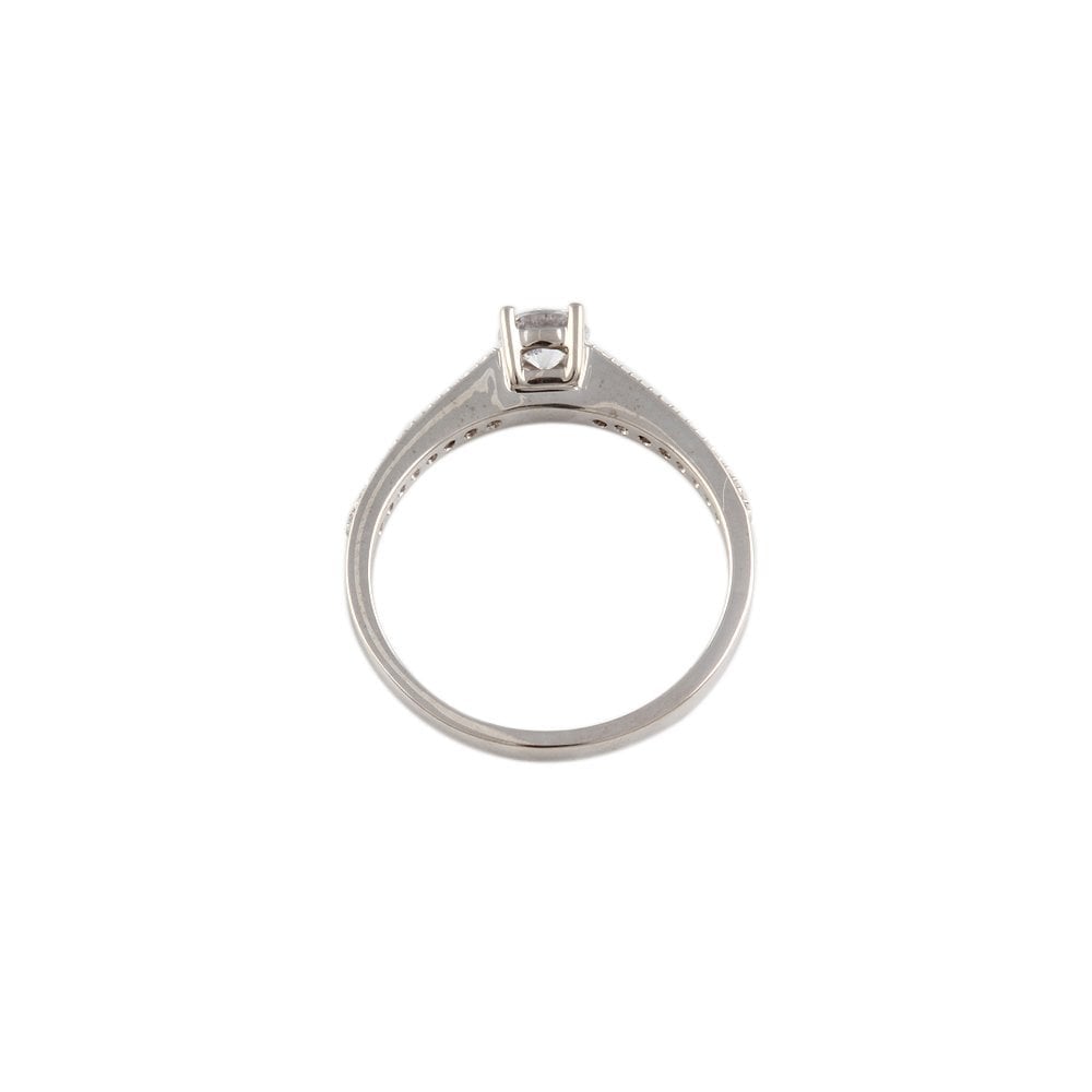 White Gold 0.39ct Micro Set Round Brilliant Diamond Wed Fit Style Ring