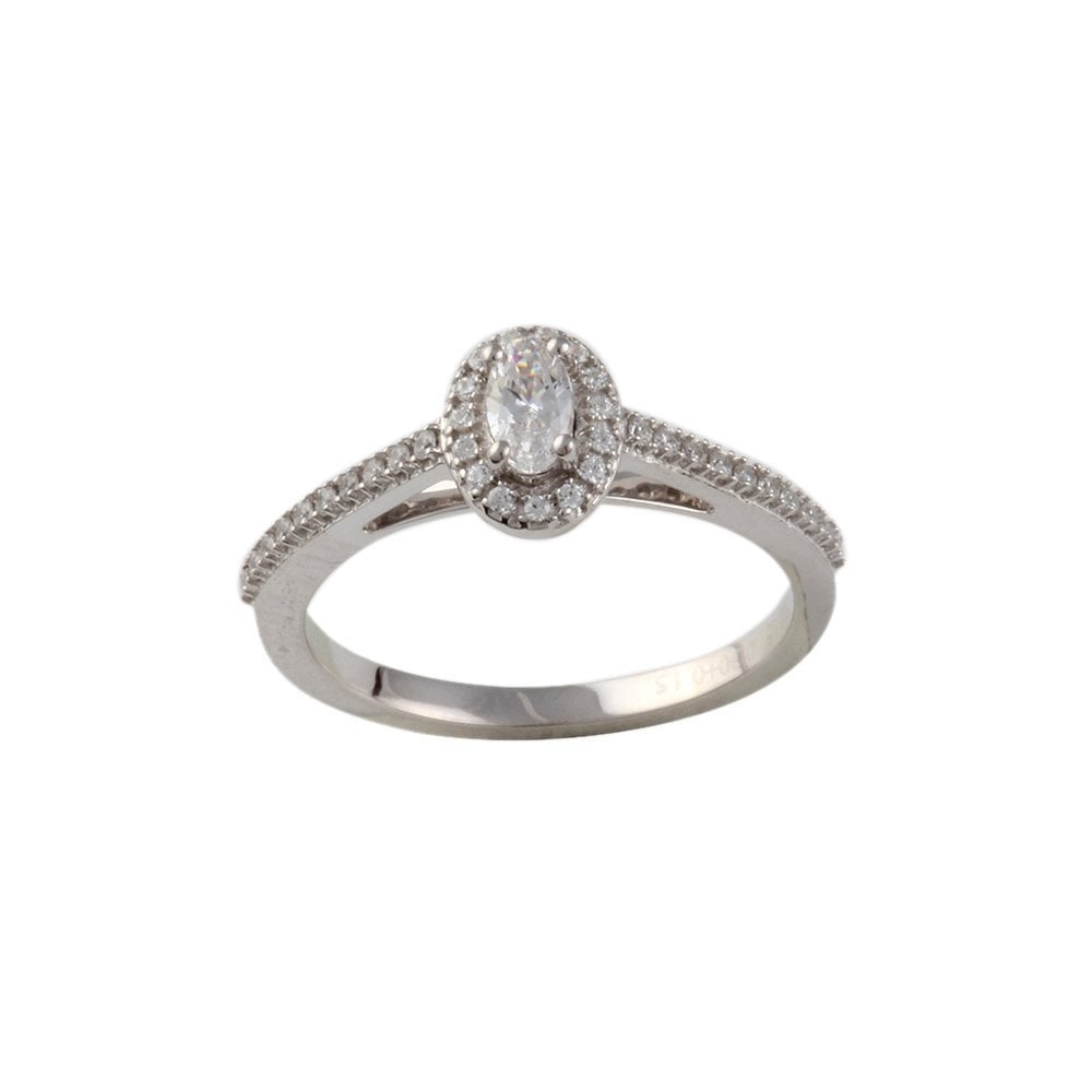 White Gold 0.45ct Micro Set Multiple Shaped Diamond Cluster Wed Fit Style Ring