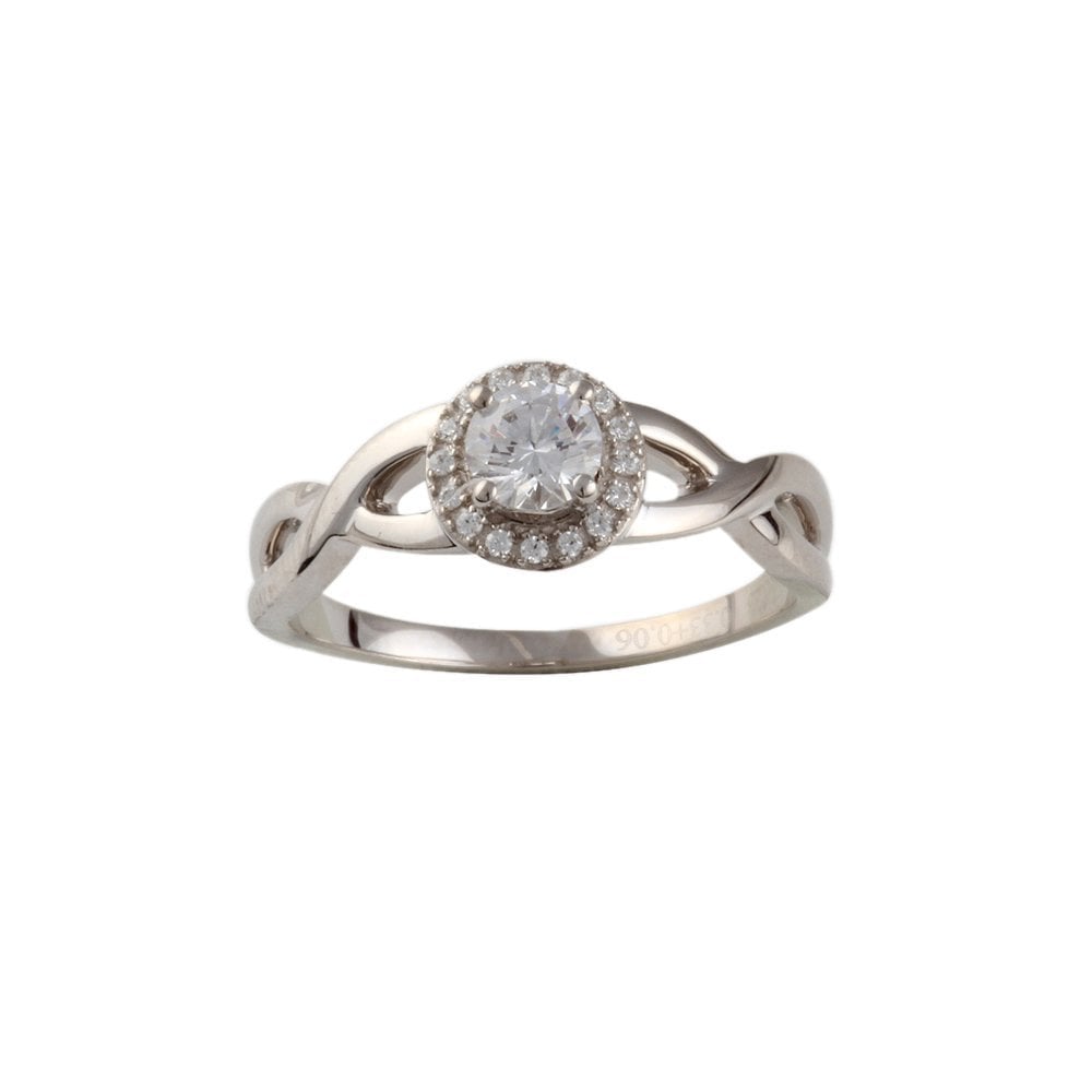 White Gold 0.38ct Micro Set Round Brilliant Diamond Cluster Ring
