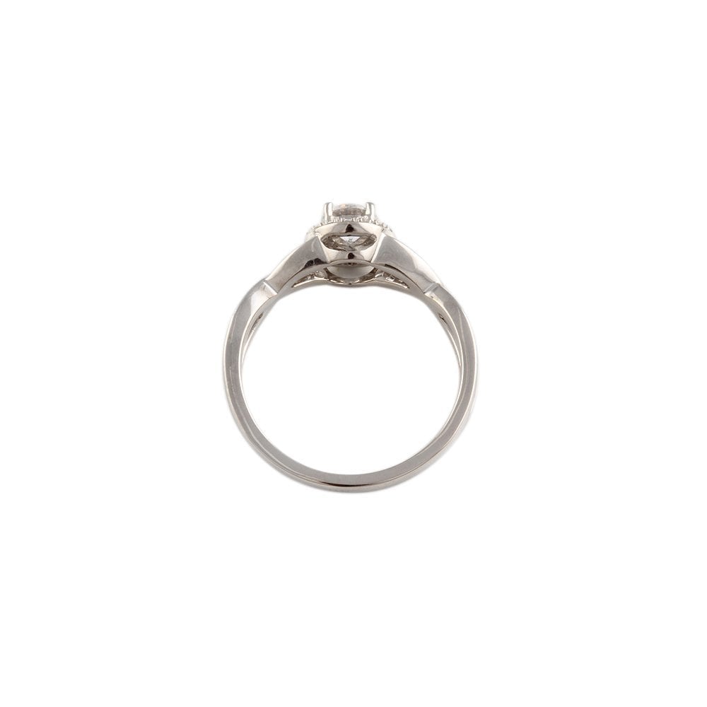 White Gold 0.38ct Micro Set Round Brilliant Diamond Cluster Ring