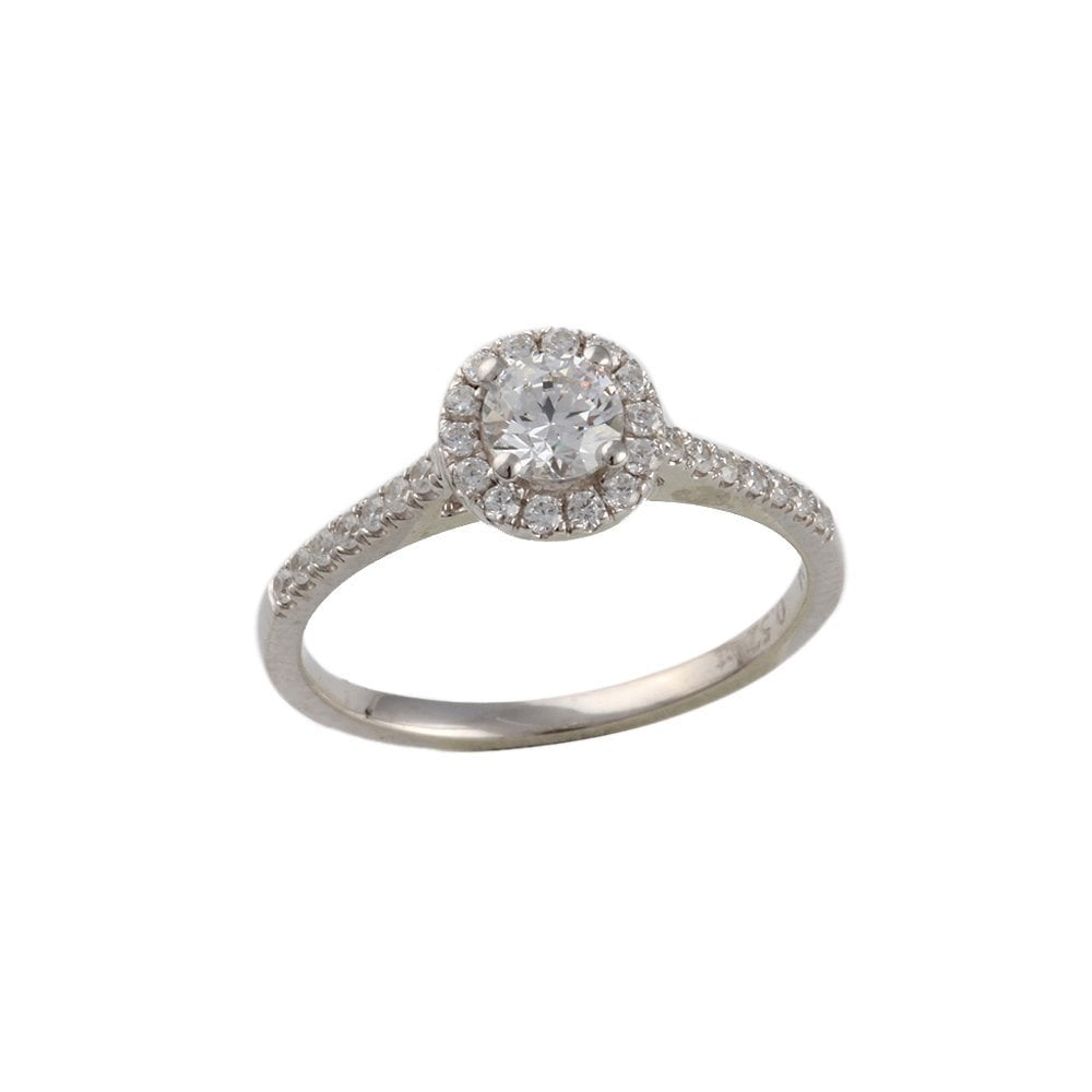 White Gold 0.52ct Micro Set Round Brilliant Diamond Cluster Wed Fit Style Ring