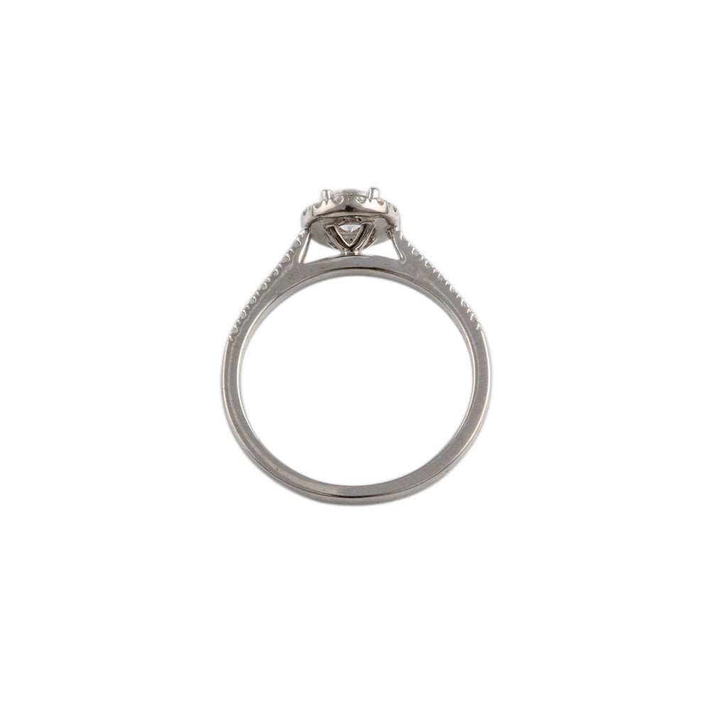 White Gold 0.52ct Micro Set Round Brilliant Diamond Cluster Wed Fit Style Ring