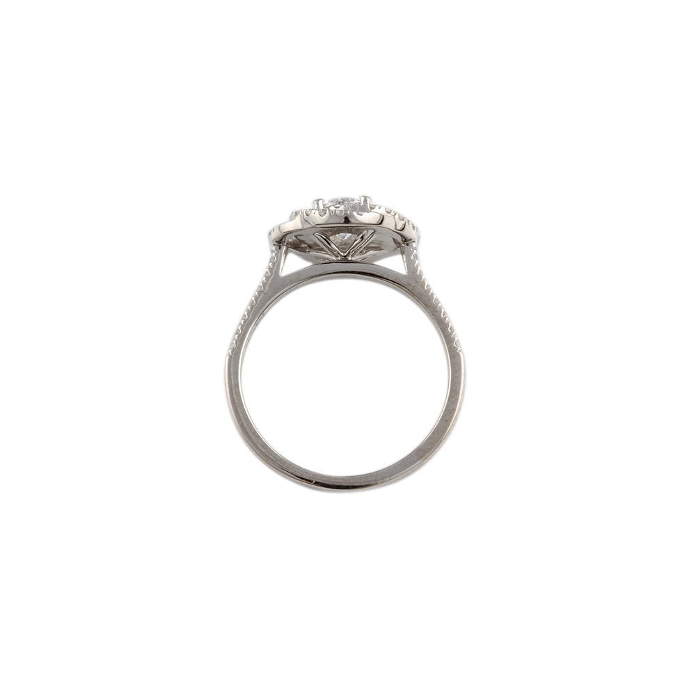 White Gold 0.83ct Micro Set Round Brilliant Diamond Cluster Ring