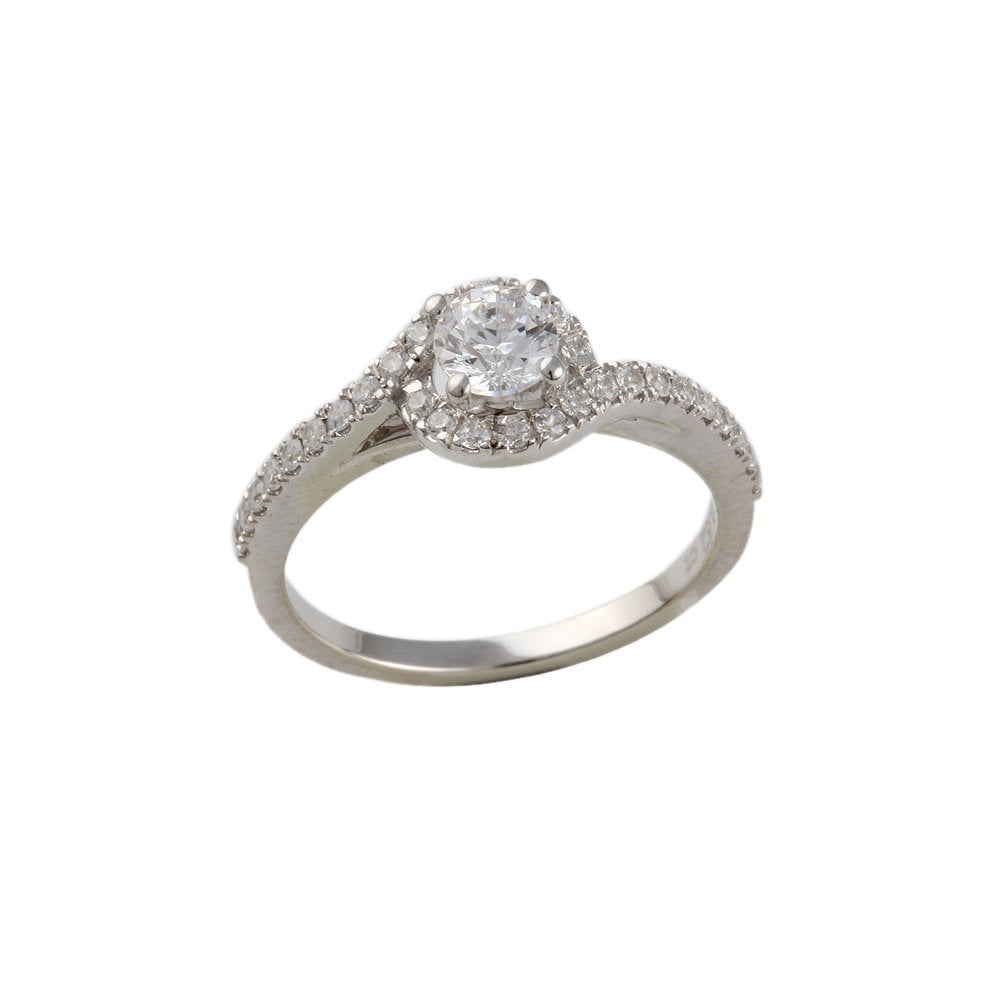 White Gold 0.58ct Micro Set Round Brilliant Diamond Ring