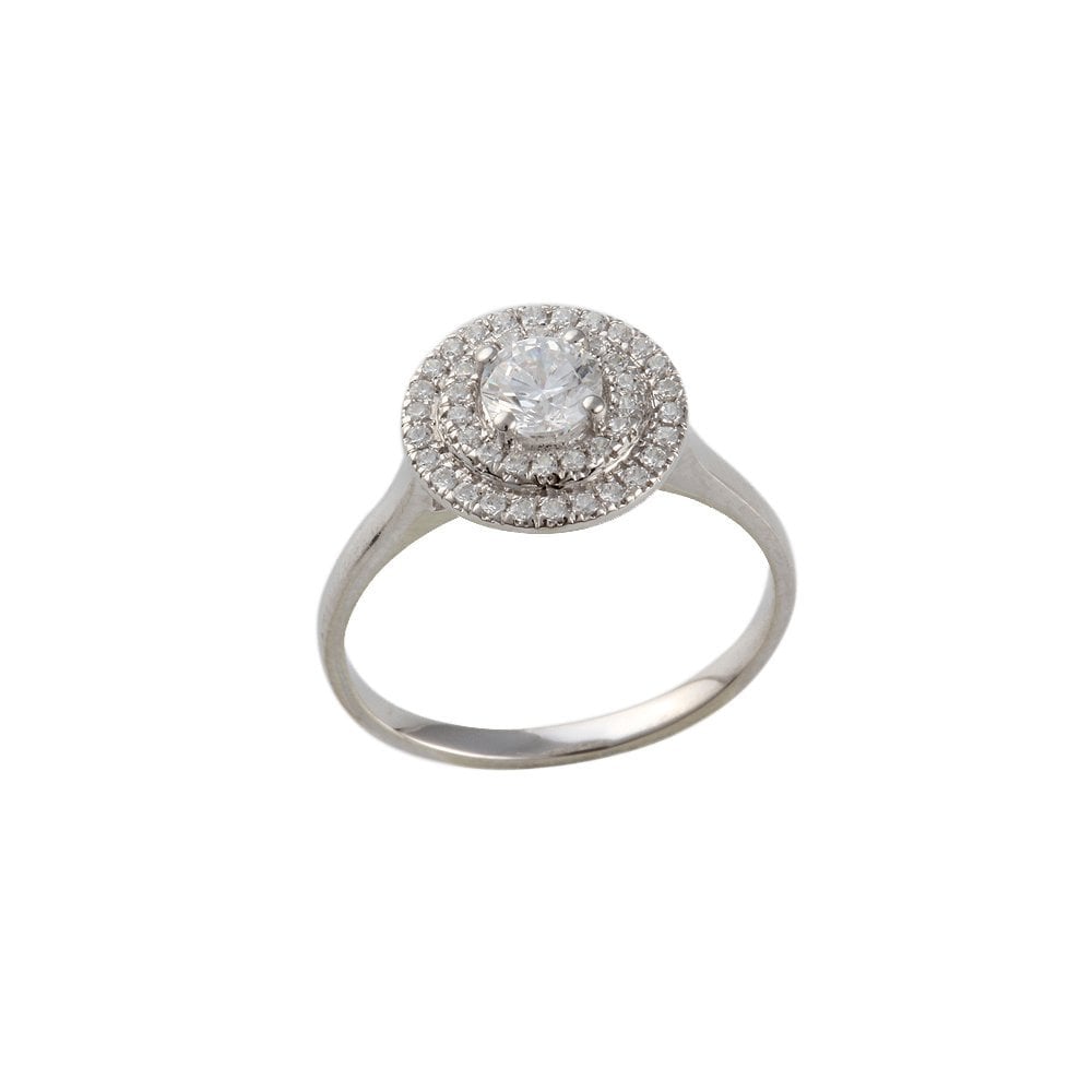 White Gold 0.73ct Micro Set Round Brilliant Diamond Cluster Wed Fit Style Ring