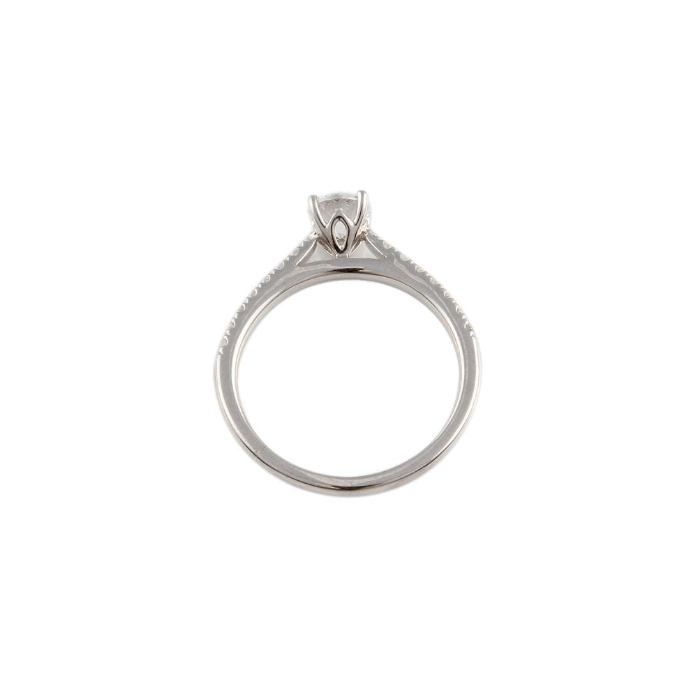 White Gold 0.65ct Micro Set Round Brilliant Diamond Wed Fit Style Ring