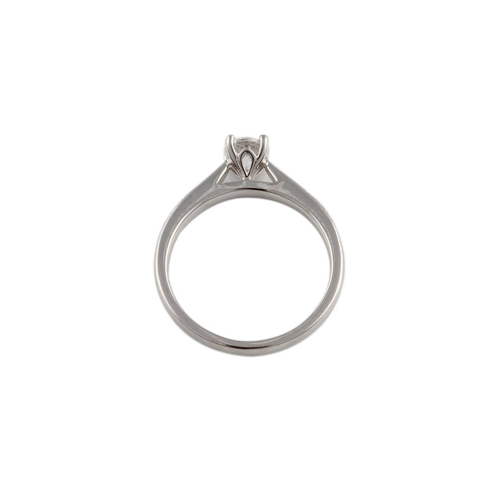 White Gold 0.59ct Micro Set Round Brilliant Diamond Wed Fit Style Ring