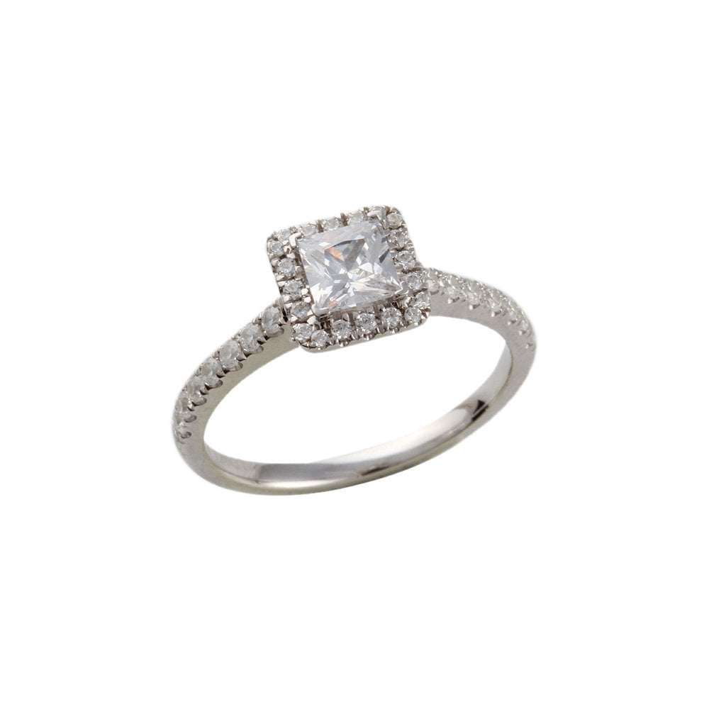 White Gold 0.81ct Micro Set Multiple Shaped Diamond Cluster Wed Fit Style Ring