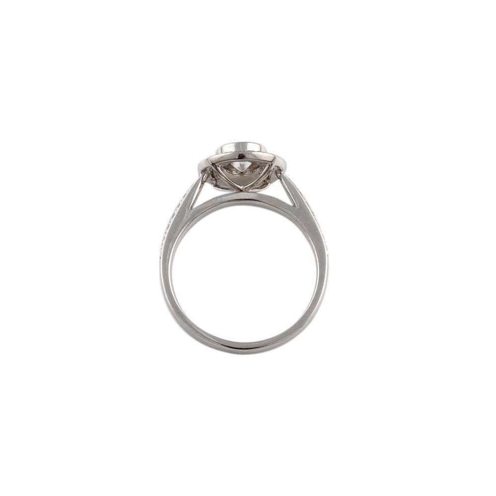 White Gold 0.78ct Micro Set Round Brilliant Diamond Cluster Wed Fit Style Ring