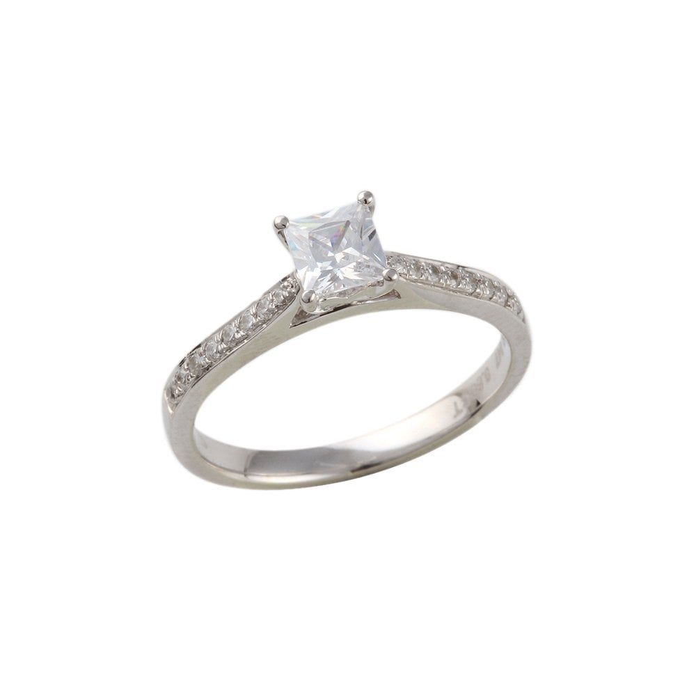White Gold 0.61ct Micro Set Round Brilliant Diamond Wed Fit Style Ring