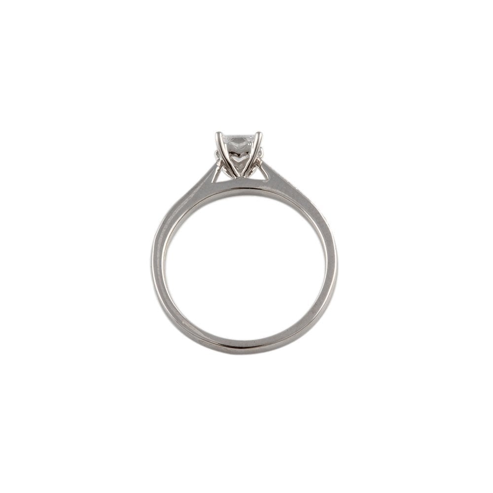 White Gold 0.61ct Micro Set Round Brilliant Diamond Wed Fit Style Ring