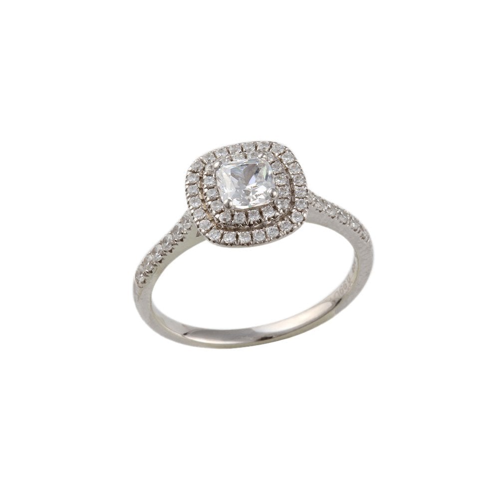 White Gold 0.81ct Micro Set Multiple Shaped Diamond Cluster Wed Fit Style Ring