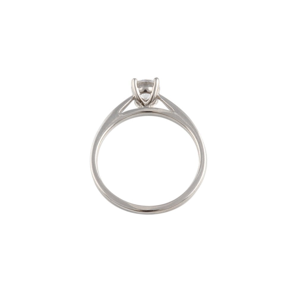 White Gold 0.50ct Round Brilliant Diamond Solitaire Wed Fit Style Ring