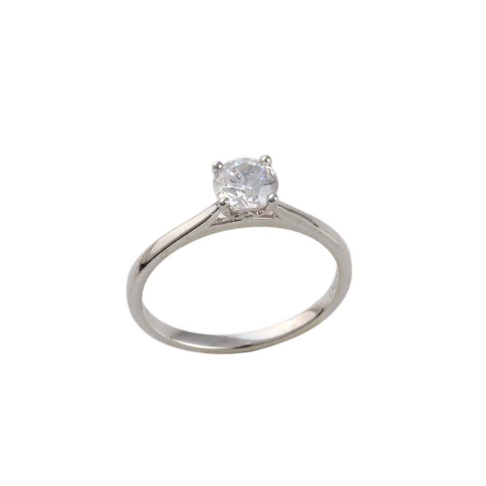 White Gold 0.50ct Round Brilliant Diamond Solitaire Wed Fit Style Ring