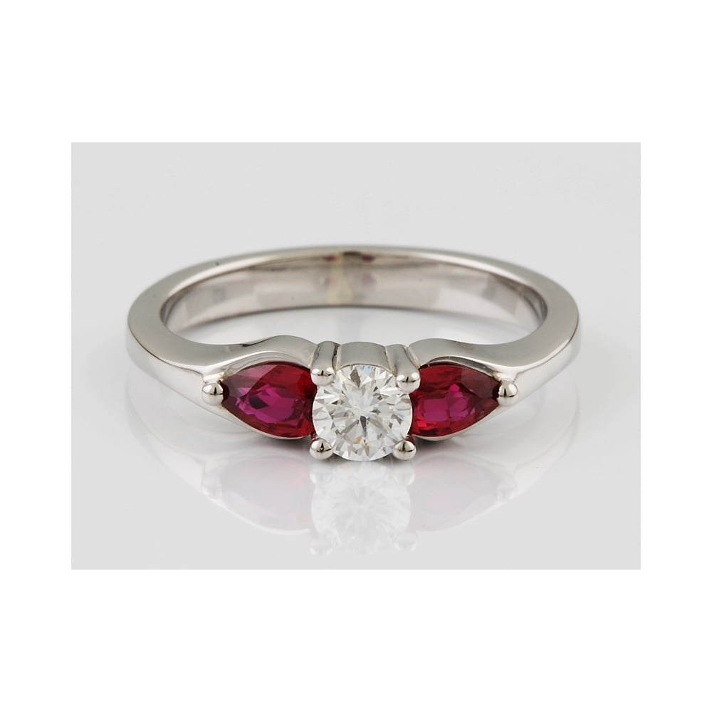 18ct white gold ruby and diamond ring