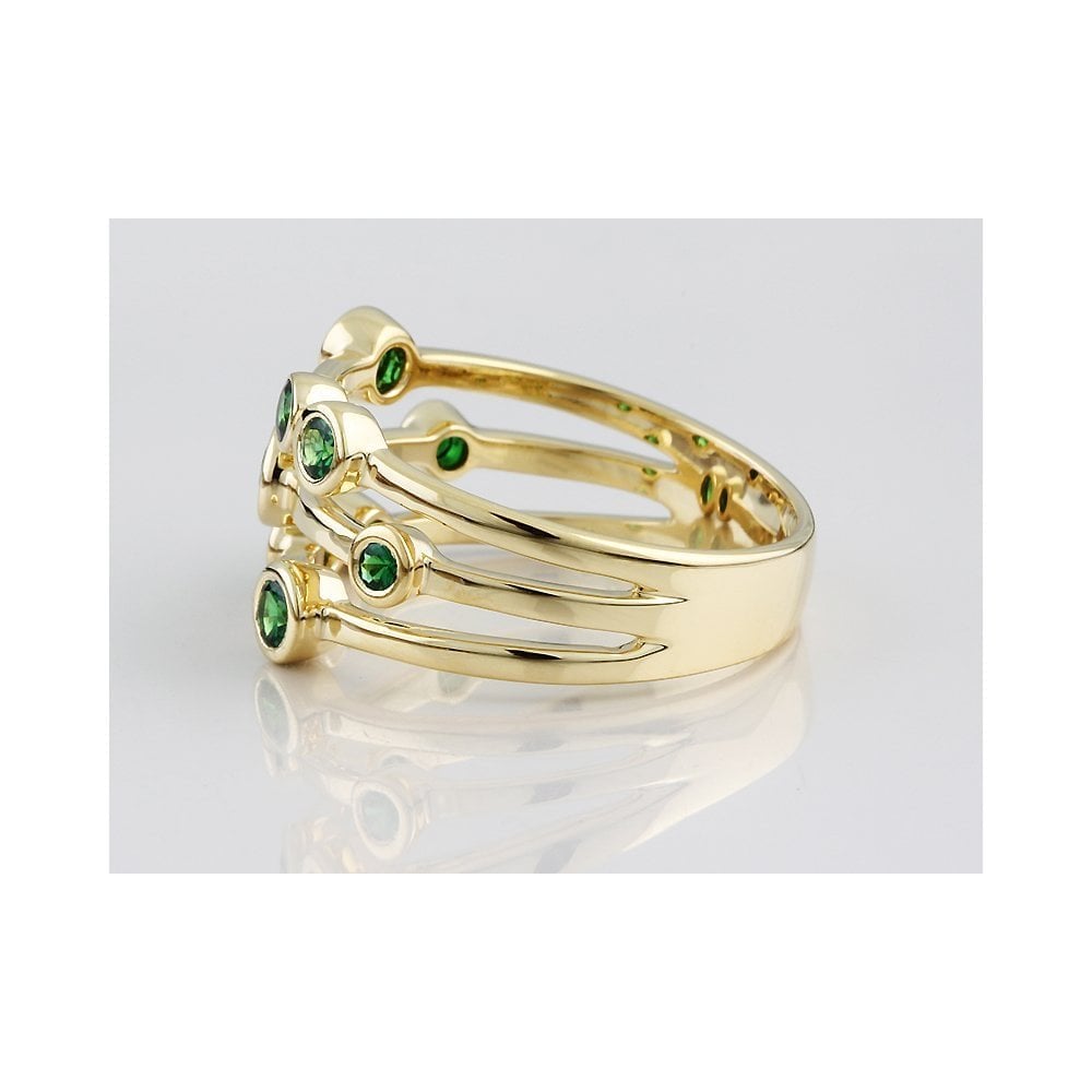 18ct Yellow Gold Tsavorite Bubble Ring 0.79ct