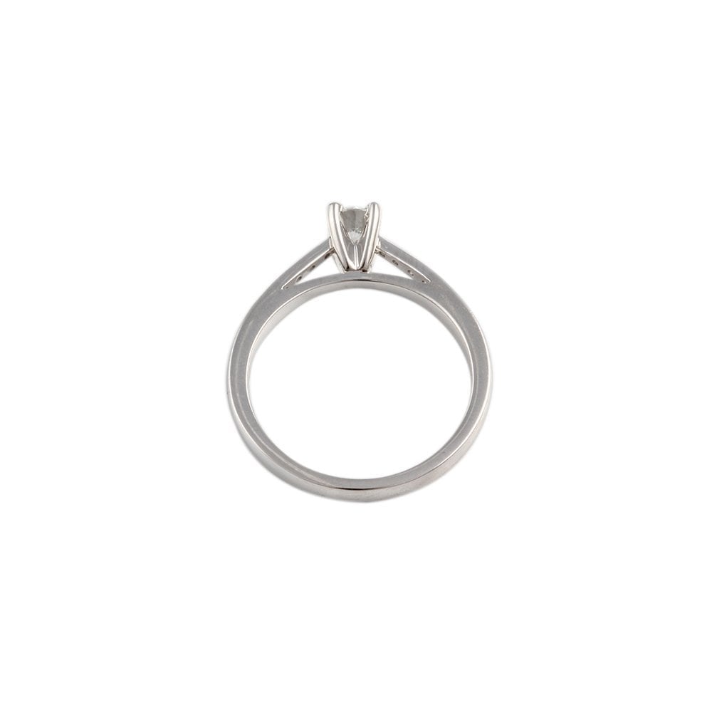 White Gold 0.33ct TDW Round Brilliant Diamond Solitaire Ring With Studded Shank