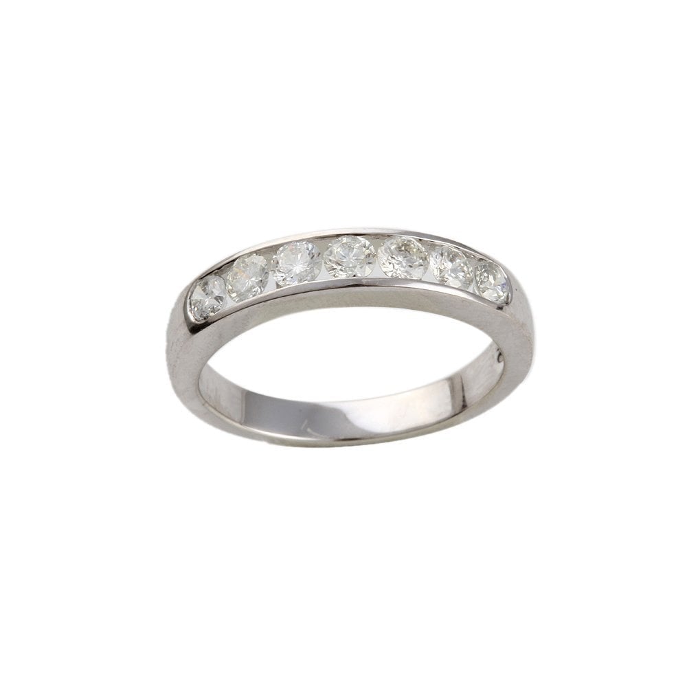 White Gold 1.00ct Round Brilliant Diamond Seven Stone Half Eternity Ring