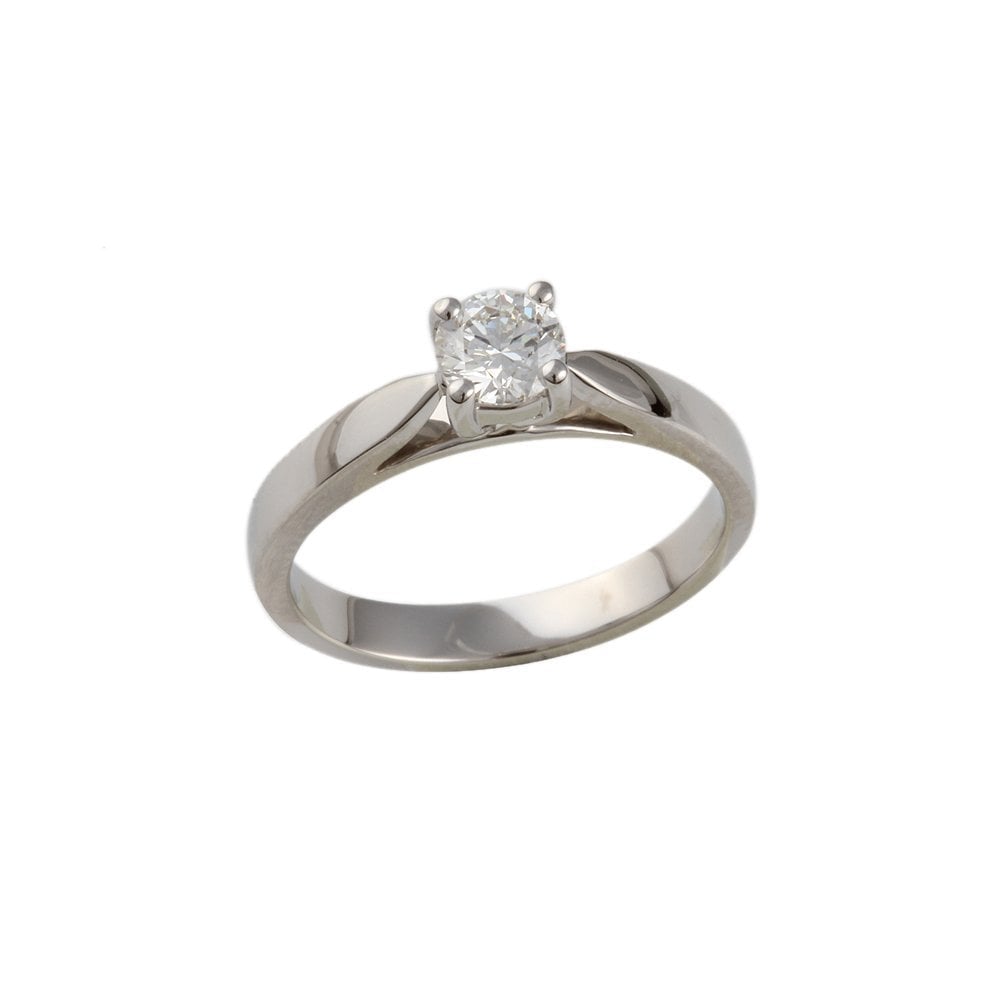 White Gold 0.40ct Round Diamond Solitaire Ring