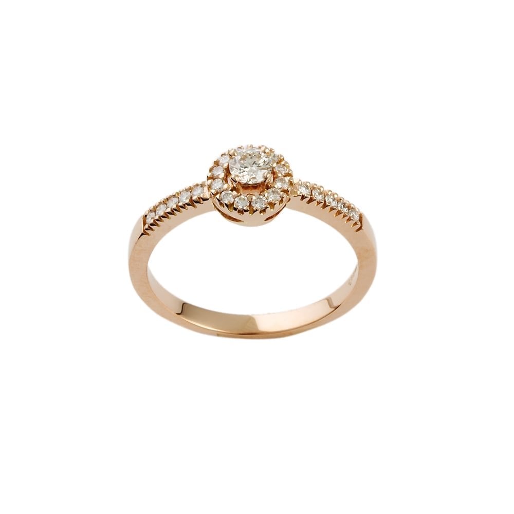9ct Rose Gold Diamond Cluster Ring