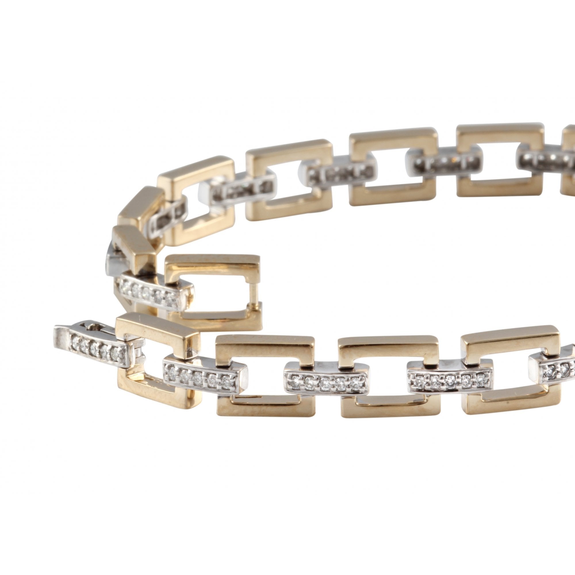 Rectangular Link Diamond Set Bracelet 0.60ct