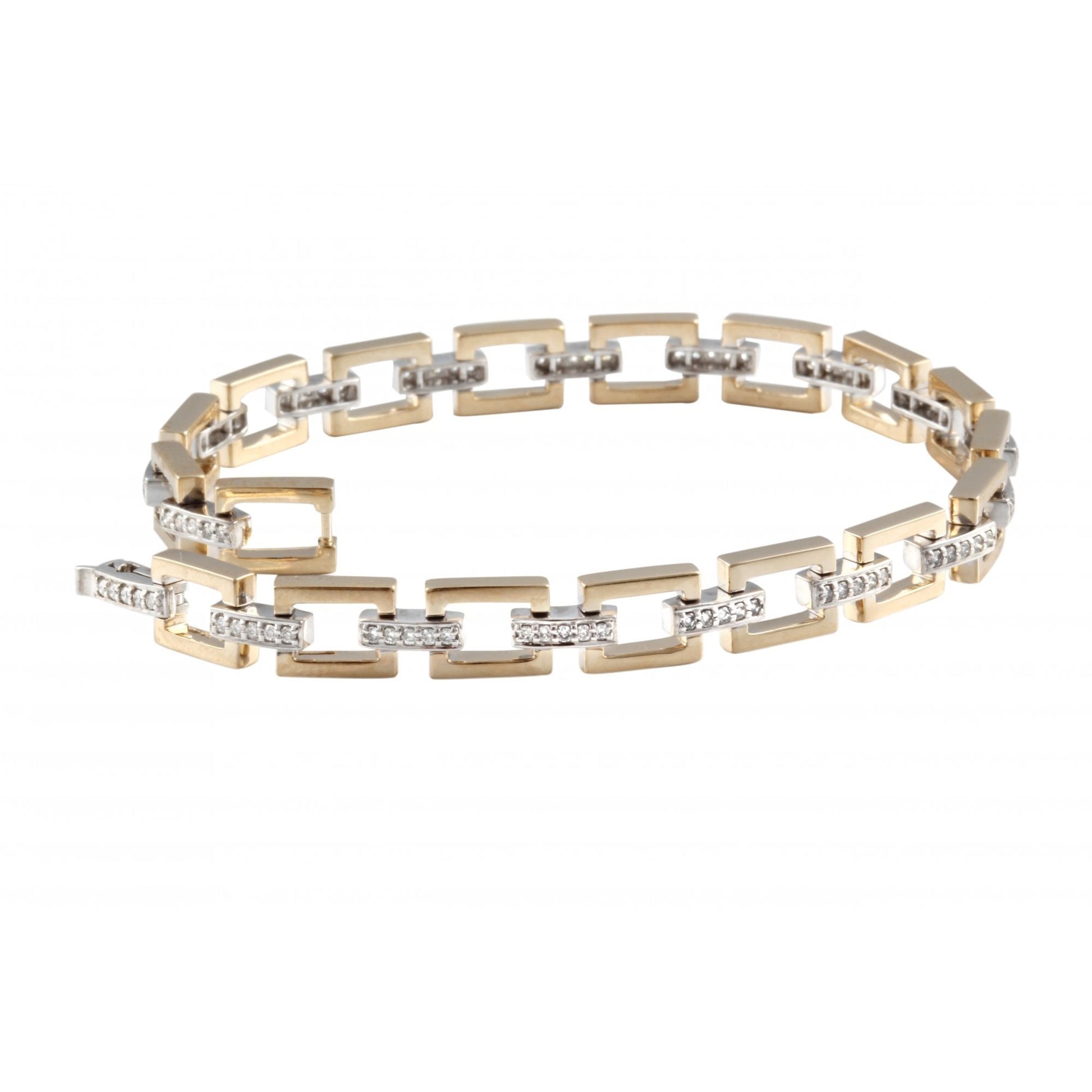 Rectangular Link Diamond Set Bracelet 0.60ct