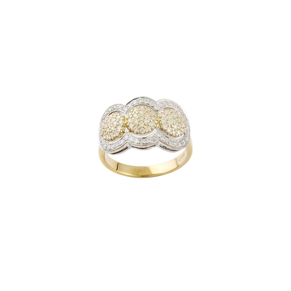 9ct Yellow and White Gold Diamond Dress Ring