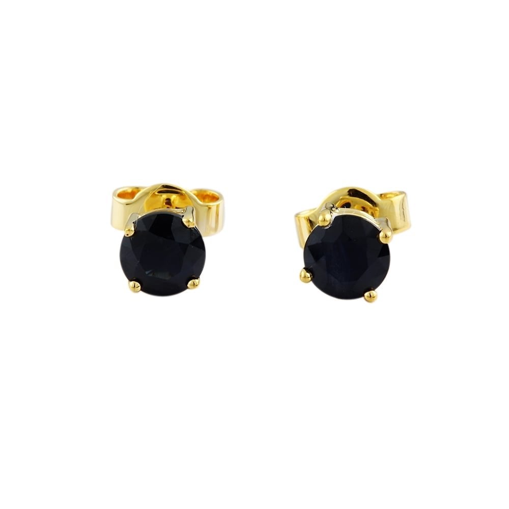 9ct Yellow Gold Blue Sapphire Stud Earring 1.71ct