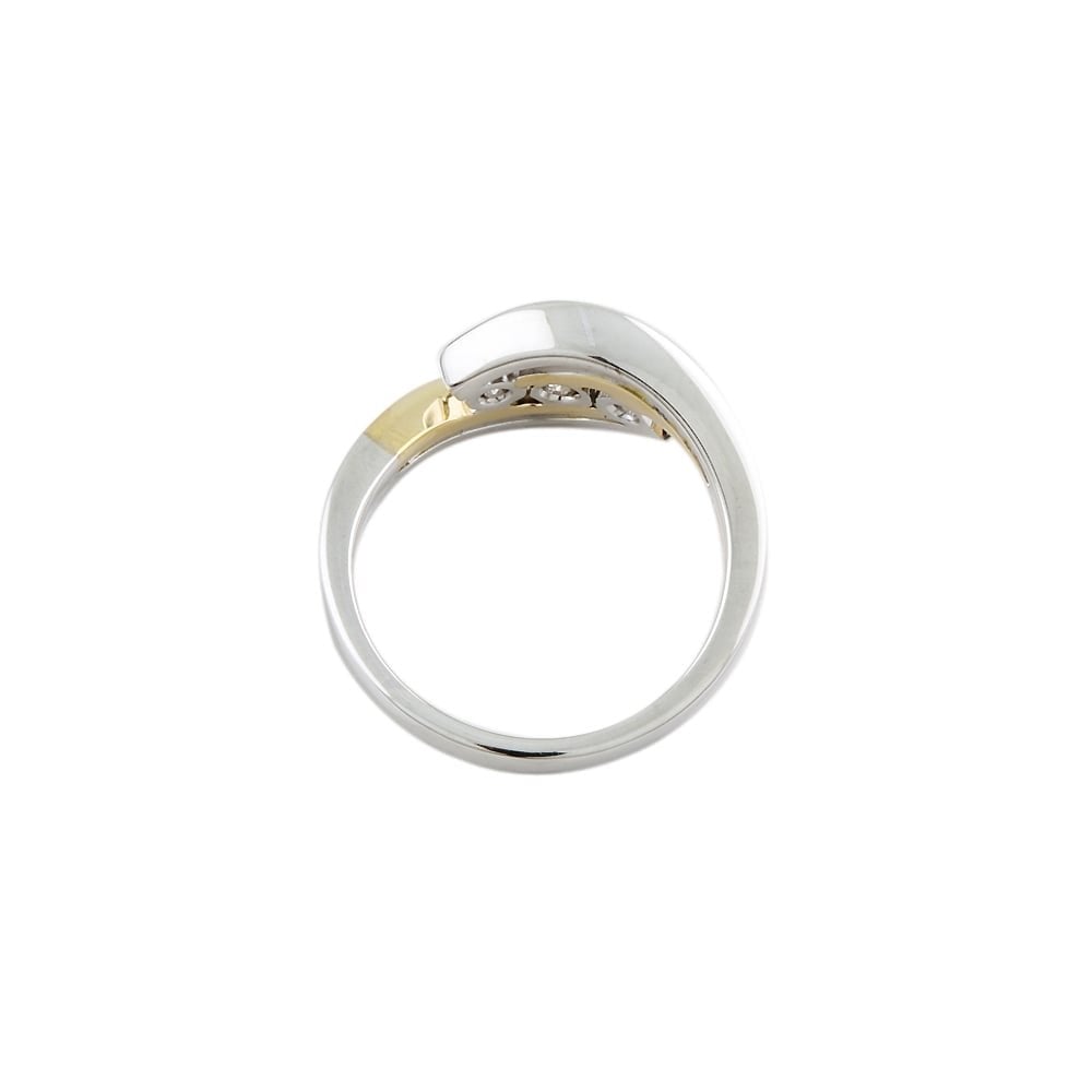 9ct Yellow and White Gold Diamond Three Stone Ring 0.55ct