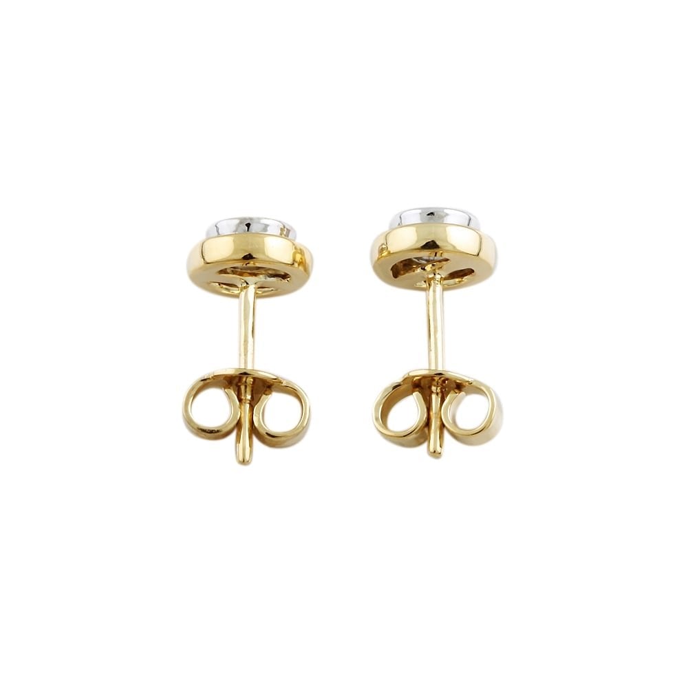 9ct Yellow and White Gold Diamond Stud Earring