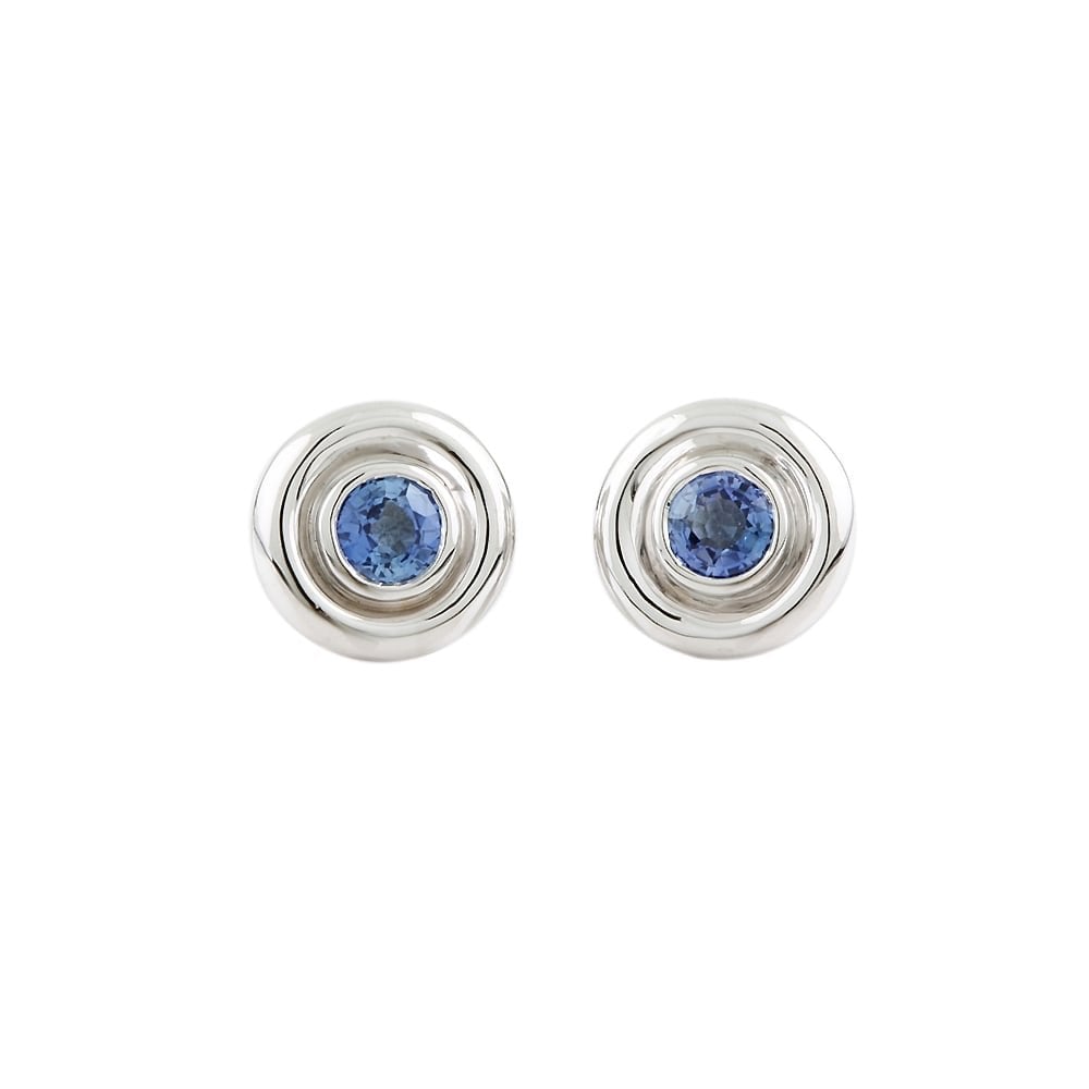 9ct White Gold Blue Sapphire Stud Earring 0.65ct