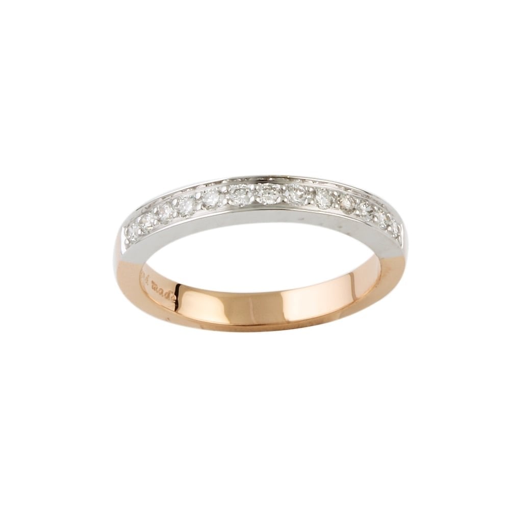 9ct Rose and White Gold Diamond Half Eternity Ring