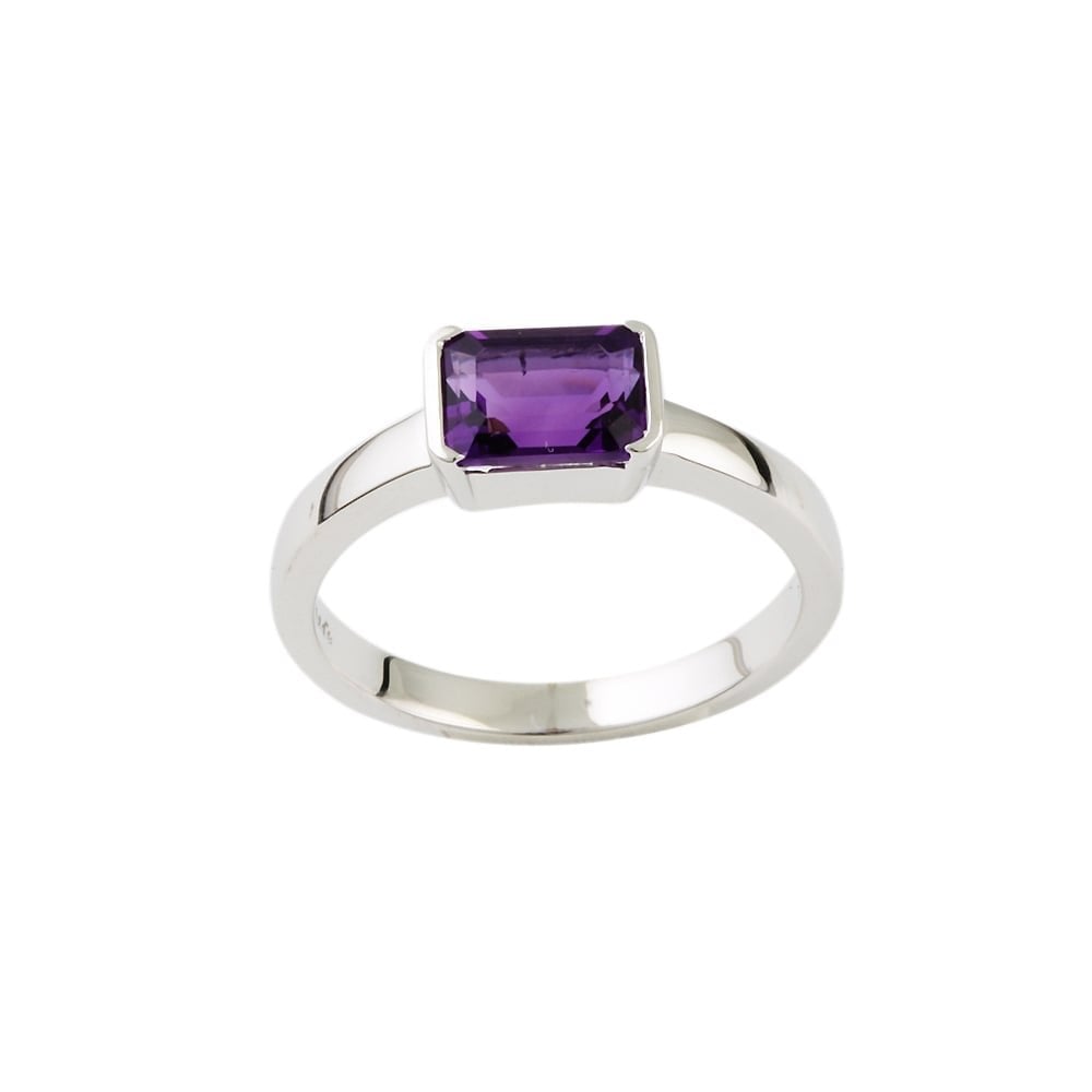 9ct White Gold Amethyst Dress Ring 1.16ct