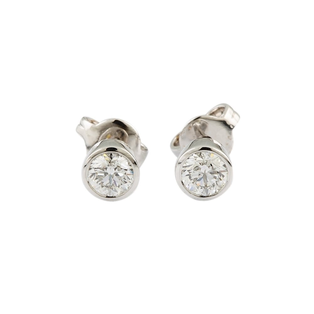 9ct White Gold Diamond Stud Earring 0.61ct