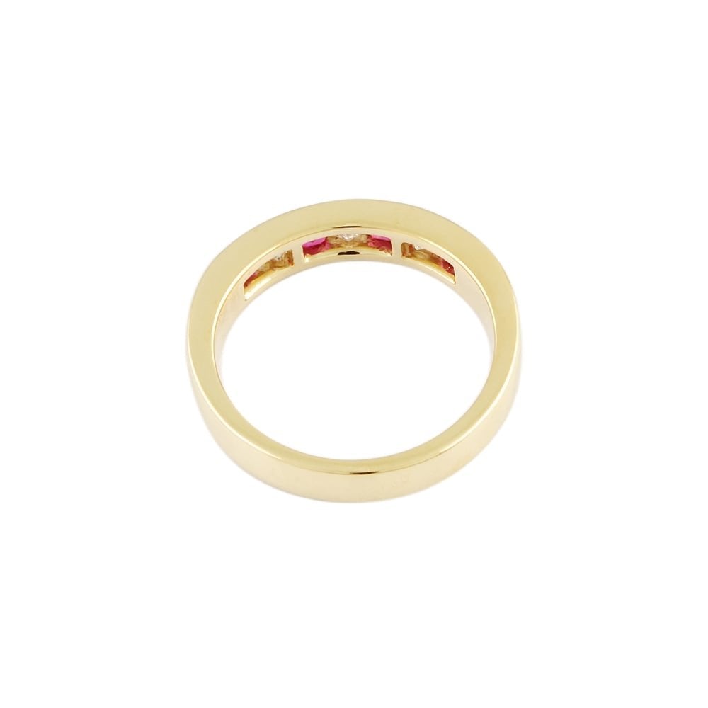 9ct Yellow Gold Ruby0.48ct and Diamond 0.28ct Ring